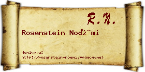 Rosenstein Noémi névjegykártya